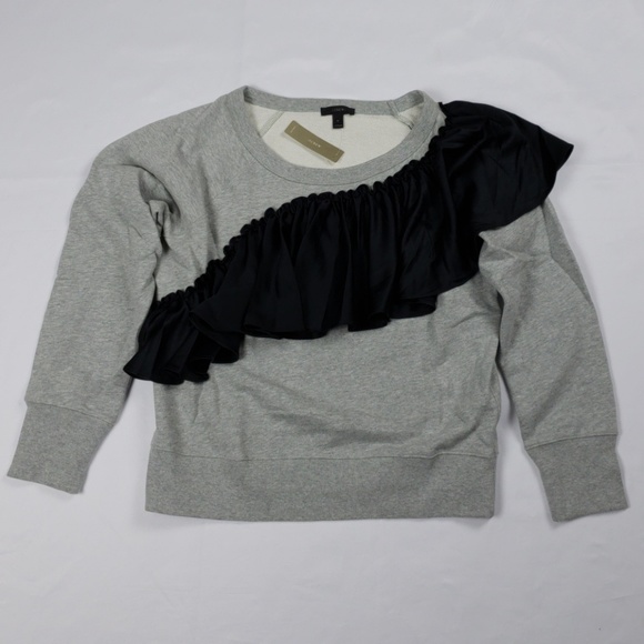 J. Crew Tops - J. Crew ruffle satin sweatshirt Tops NWT